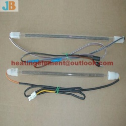 Glass tube heater for refrigerator defrost heater