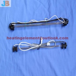 Glass tube heater for refrigerator defrost heater