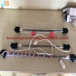 Glass tube heater for refrigerator defrost heater