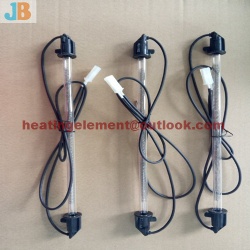 Glass tube heater for refrigerator defrost heater