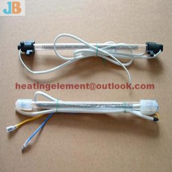 Glass tube heater for refrigerator defrost heater