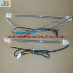 Glass tube heater for refrigerator defrost heater