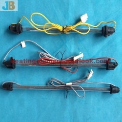 Glass tube heater for refrigerator defrost heater