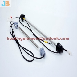 Glass tube heater for refrigerator defrost heater