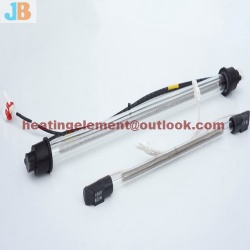 Glass tube heater for refrigerator defrost heater