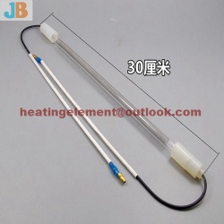 Glass tube heater for refrigerator defrost heater