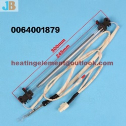 Glass tube heater for refrigerator defrost heater