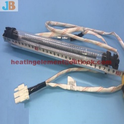 Glass tube heater for refrigerator defrost heater