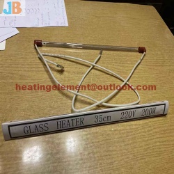 Glass tube heater for refrigerator defrost heater